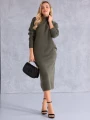 KOMPLET Sweterkowy PÓŁGOLF Spódnica NINA - Khaki