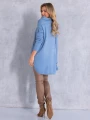 SWETER Frędzle SZAL Kieszenie KELSEY - Blue
