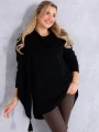 SWETER Frędzle SZAL Kieszenie KELSEY - Czarny