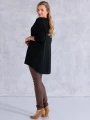 SWETER Frędzle SZAL Kieszenie KELSEY - Czarny