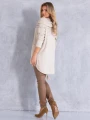 SWETER Frędzle SZAL Kieszenie KELSEY - Ecru