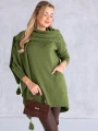SWETER Frędzle SZAL Kieszenie KELSEY - Khaki