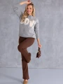 SWETER półgolf z napisem love i cekinami VALERIA - szary