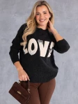 SWETER półgolf z napisem love i cekinami VALERIA - grafit