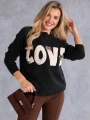 SWETER półgolf z napisem love i cekinami VALERIA - grafit