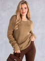 SWETER Wygodny ZŁOTA Nitka CELINA - Beż