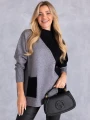 SWETER Kolorowy GOLF Kieszeń FRANKY - grafit i czerń