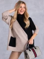 SWETER Kolorowy GOLF Kieszeń FRANKY - czerń i beż
