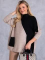 SWETER Kolorowy GOLF Kieszeń FRANKY - czerń i beż
