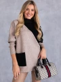 SWETER Kolorowy GOLF Kieszeń FRANKY - czerń i beż