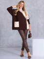 SWETER Kolorowy GOLF Kieszeń FRANKY - brąz i beż