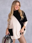 SWETER Kolorowy GOLF Kieszeń FRANKY - ecru i czerń