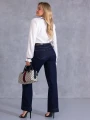 SPODNIE Jeansy WIDE LEG Pasek AKEMI - navy
