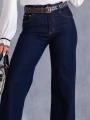 SPODNIE Jeansy WIDE LEG Pasek AKEMI - navy