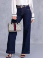 SPODNIE Jeansy WIDE LEG Pasek AKEMI - navy