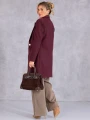 PŁASZCZ Klasyczny GUZIK Elegancki ADAMINA - Bordo
