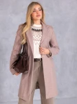 PŁASZCZ Klasyczny GUZIK Elegancki ADAMINA - Beige