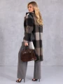 PŁASZCZ Oversize KRATA Luźny ALEXANDRA - Brąz