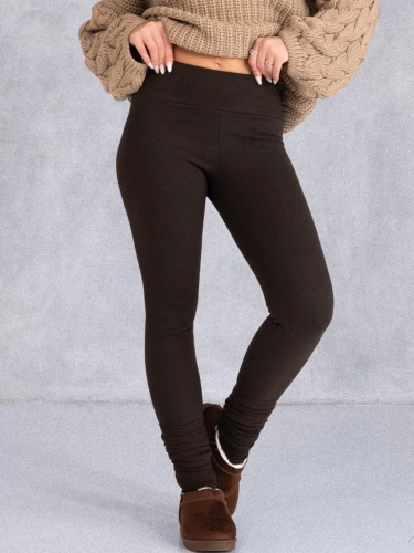 LEGGINSY Modelujące Z Ociepleniem AZALEA - Czekolada
