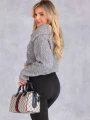 LEGGINSY Wyszczuplające BAWEŁNA Prążki CLOVER - Grafit