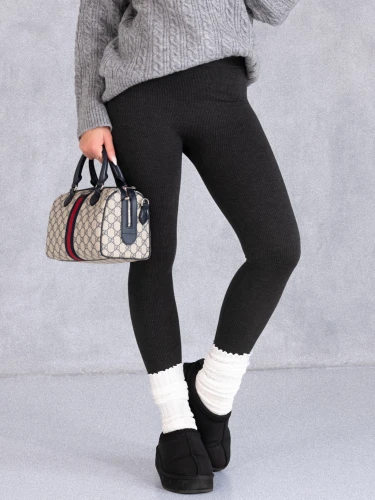 LEGGINSY Wyszczuplające BAWEŁNA CLOVER - Grafit