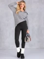 LEGGINSY Wyszczuplające BAWEŁNA Prążki CLOVER - Grafit