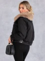 LEGGINSY Wyszczuplające BAWEŁNA Prążki CLOVER - Czarny