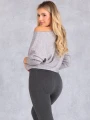 LEGGINSY Wyszczuplające BAWEŁNA Prążki CLOVER - Szary