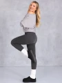 LEGGINSY Wyszczuplające BAWEŁNA Prążki CLOVER - Szary