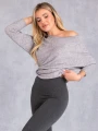 LEGGINSY Wyszczuplające BAWEŁNA Prążki CLOVER - Szary