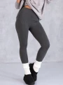 LEGGINSY Wyszczuplające BAWEŁNA Prążki CLOVER - Szary