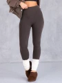 LEGGINSY Wyszczuplające BAWEŁNA Prążki CLOVER - Brąz