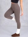 LEGGINSY Wyszczuplające BAWEŁNA Prążki CLOVER - Carmel