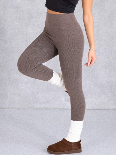 LEGGINSY Wyszczuplające BAWEŁNA CLOVER - Jasny Brąz