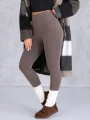 LEGGINSY Wyszczuplające BAWEŁNA Prążki CLOVER - Carmel
