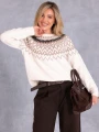 Ciepły SWETER Z Zawieszką WZORKI ALISZA - Beige