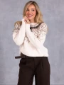 Ciepły SWETER Z Zawieszką WZORKI ALISZA - Beige