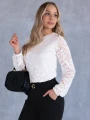 BLUZKA Elegancka KORONKA Bufki HONORA - Biały