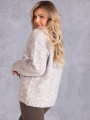 Ciepły SWETER Motyl SERCE Wzór ELIN - Beige