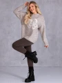 Ciepły SWETER Motyl SERCE Wzór ELIN - Beige