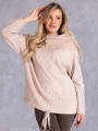SWETER Warkocze WIĄZANIE Milutki VIKA - Beig