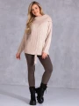 SWETER Warkocze WIĄZANIE Milutki VIKA - Beig