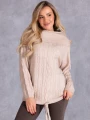 SWETER Warkocze WIĄZANIE Milutki VIKA - Beig