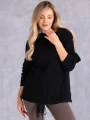 SWETER Warkocze WIĄZANIE Milutki VIKA - Czarny