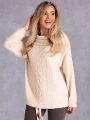 SWETER Warkocze WIĄZANIE Milutki VIKA - Ecru