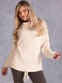 SWETER Warkocze WIĄZANIE Milutki VIKA - Ecru