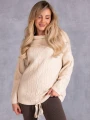 SWETER Warkocze WIĄZANIE Milutki VIKA - Ecru