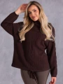 SWETER Warkocze WIĄZANIE Milutki VIKA - Brąz