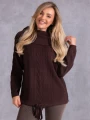 SWETER Warkocze WIĄZANIE Milutki VIKA - Brąz