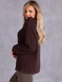 SWETER Warkocze WIĄZANIE Milutki VIKA - Brąz